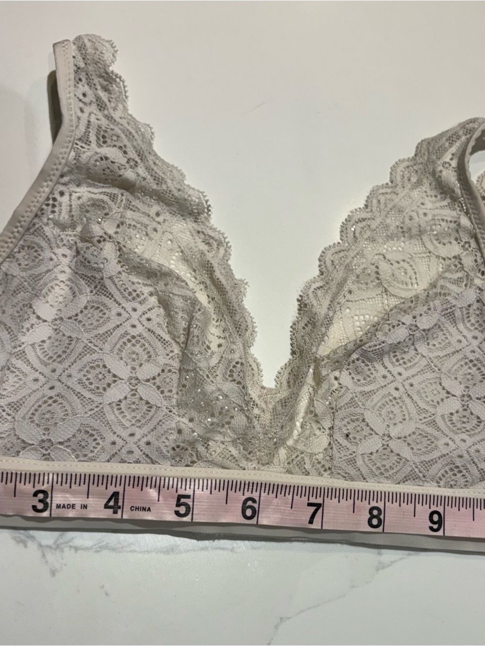 Intimissimi Ivory Lace Bralette Bra Adjustable Straps Size Tag Missing